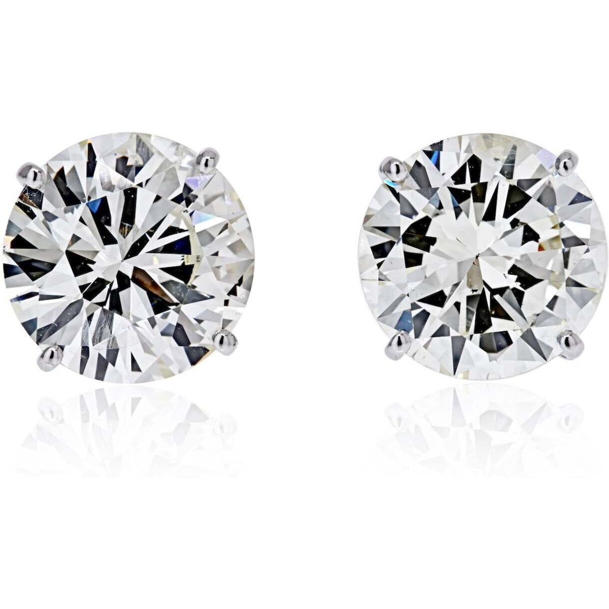 3.05 Carat Total Weight Round Diamond Stud Earrings (f-g, Vs2-si1, GIA)