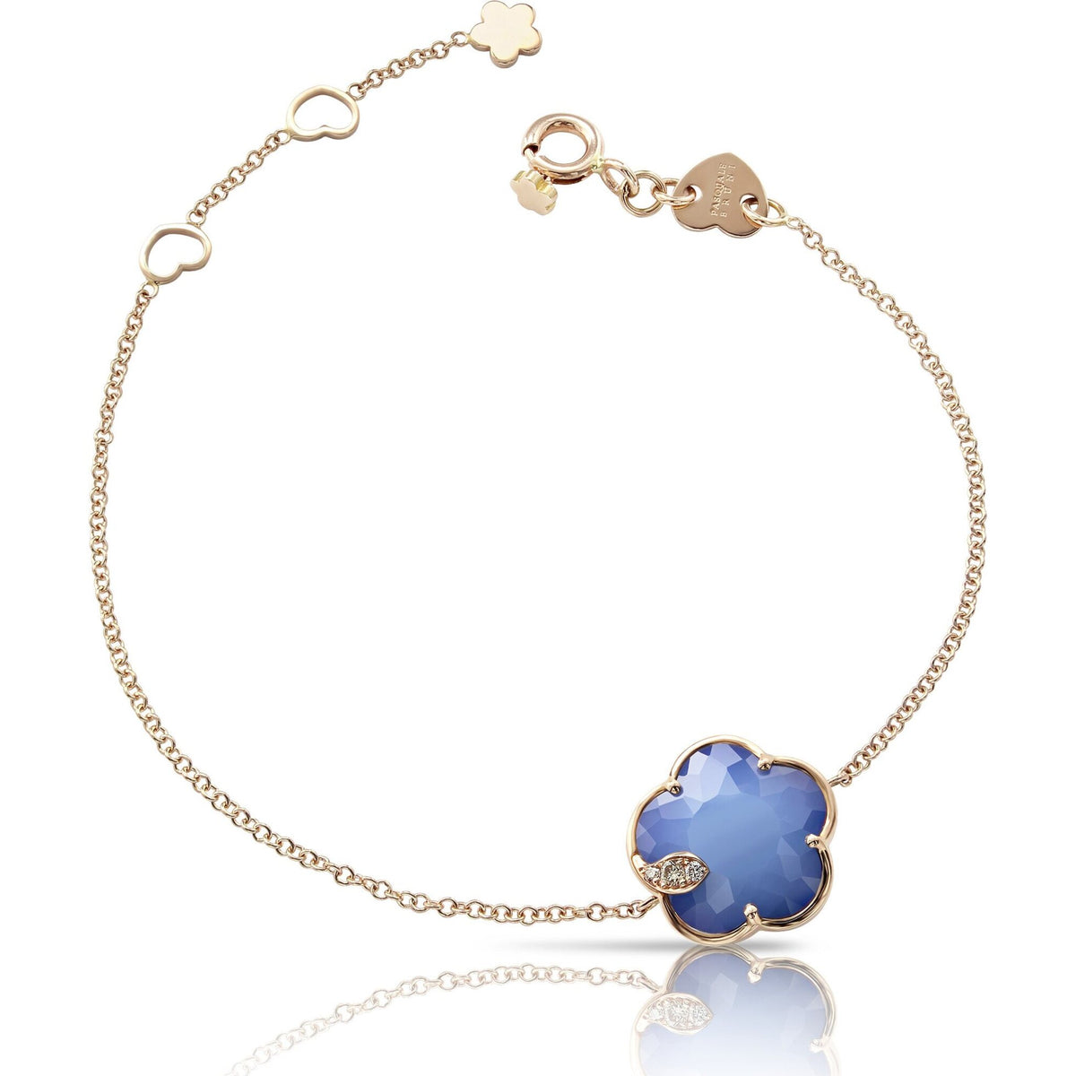 18k Gold, Lapis Lazuli, Mother-of-Pearl & Turquoise Alhambra Bracelet, Authentic & Vintage