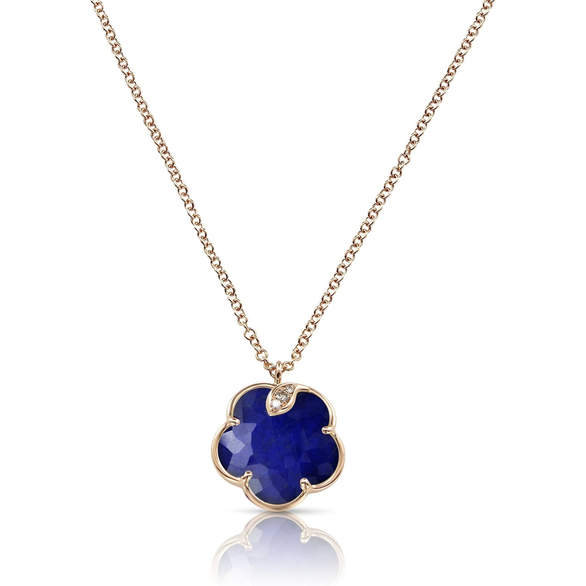 Van Cleef & Arpels Blue Agate Clover Necklace with Diamonds, Vintage  Alhambra pendant - BestFakeJewelry
