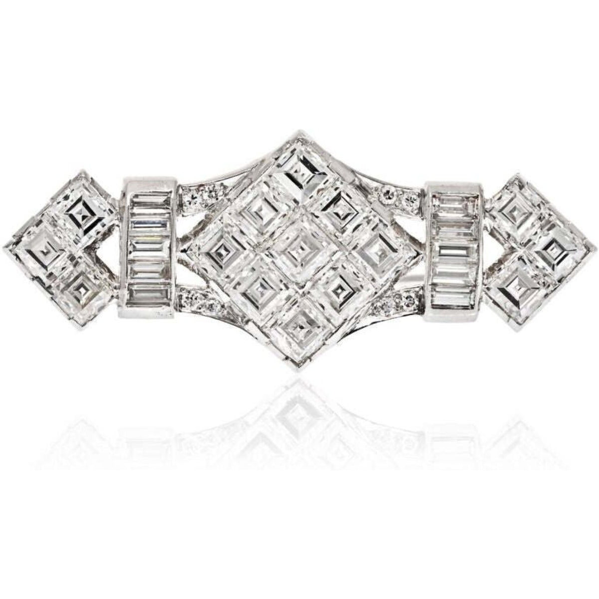 Cartier Platinum Diamond Bow Brooch — Antique Jewelry NYC