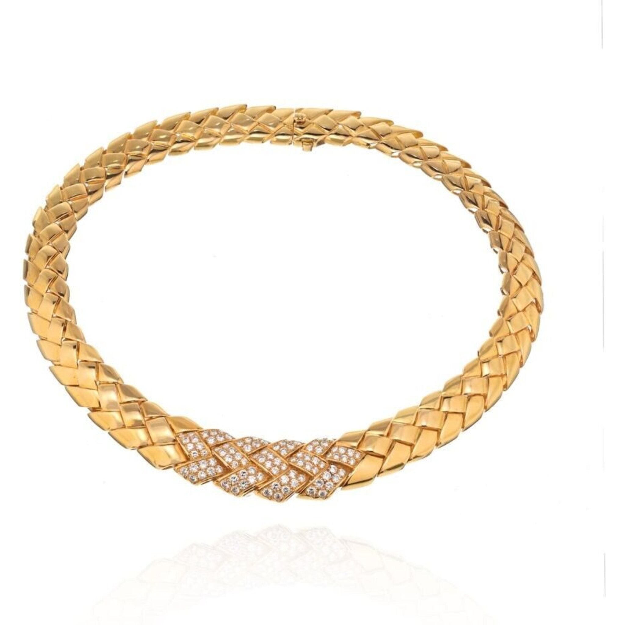 Van Cleef & Arpels Vintage Alhambra Bois D'Amourette Rose Gold Necklace |  Mightychic