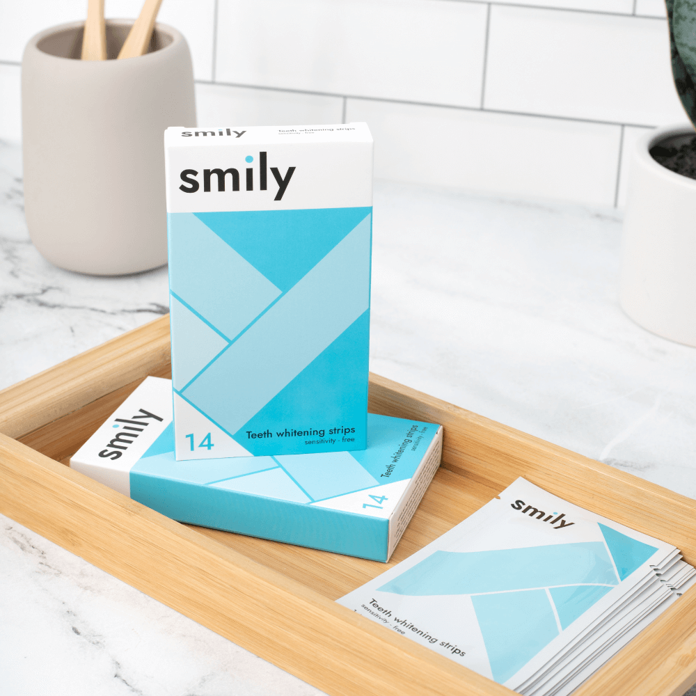 Smily Teeth Easy and Efficient Whitening Strips, picture taken with the strips outside their packaging