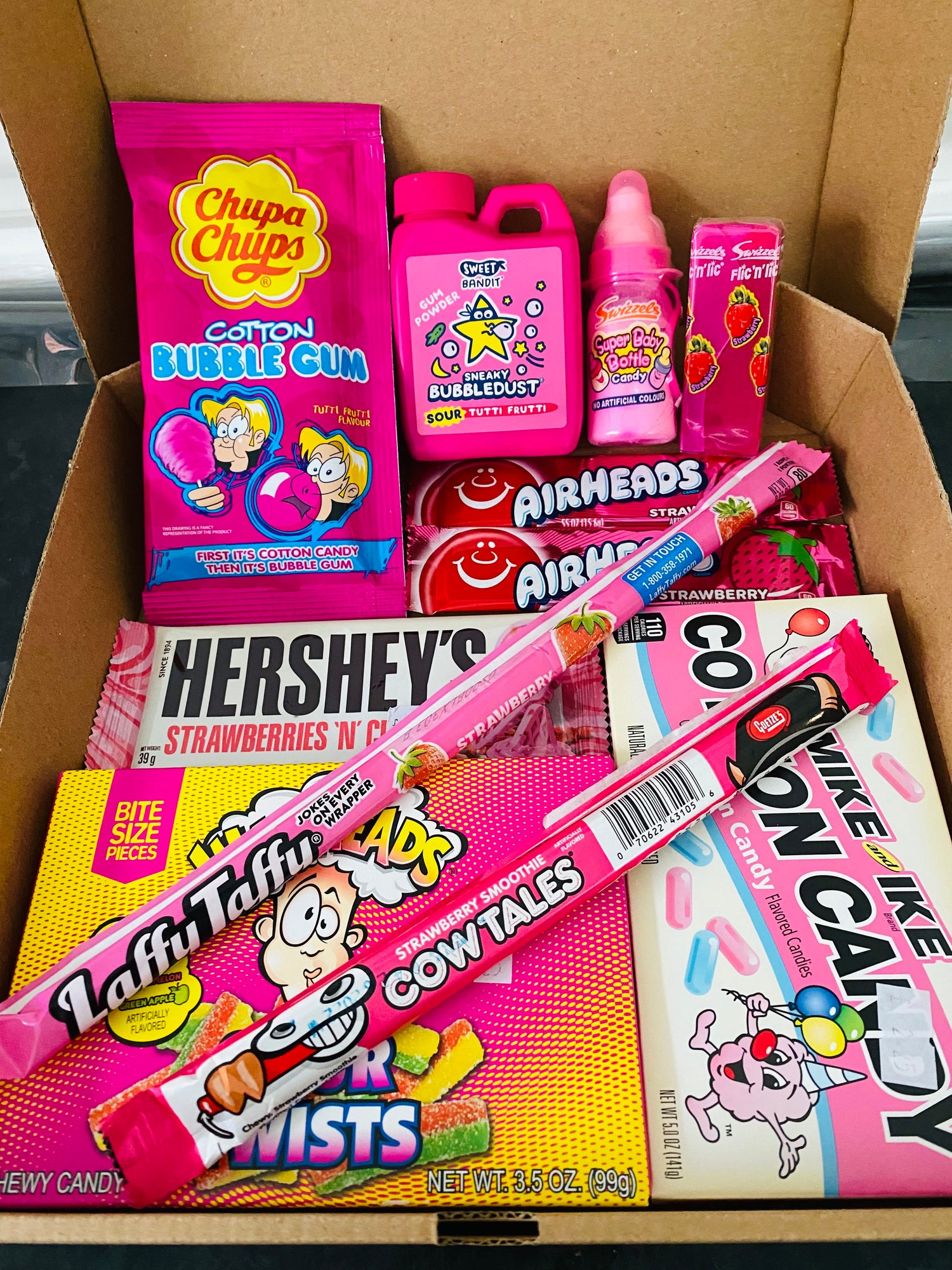 pink candy boxes