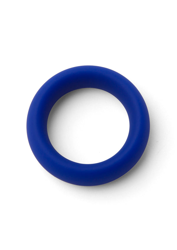 Zolo Rechargeable Duo Vibrating Silicone Cock Ring - Navy/Silver