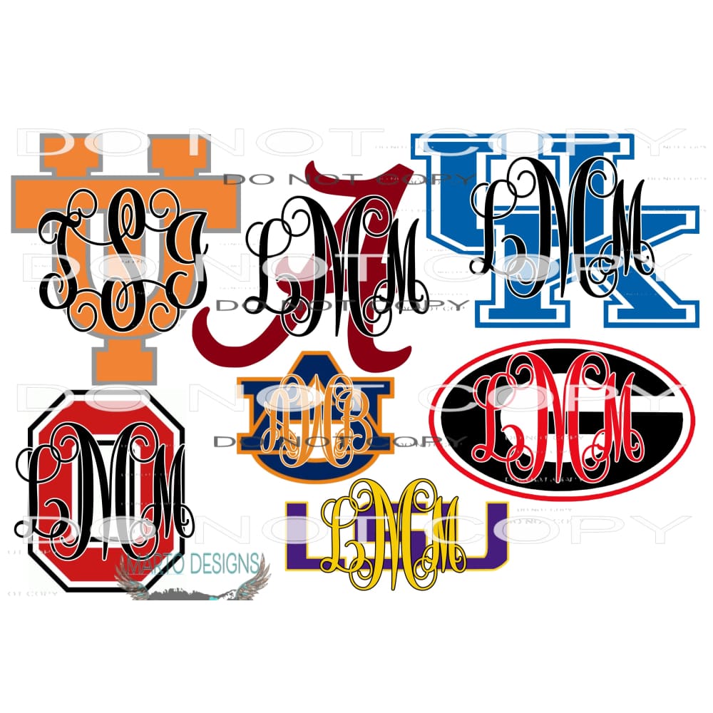 Custom monogram Teams Put Team and Initials in the notes section Sublimation transfers