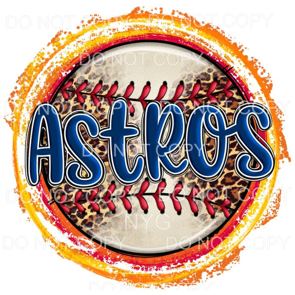 martodesigns - Houston Astros Baseball Blue Orange Glitter