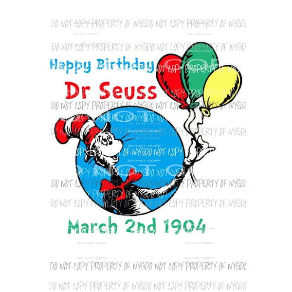 martodesigns - Happy Birthday Dr Seuss Sublimation transfers
