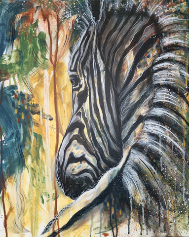 zebra painting, zebra art, original zebra art, African wildlife art, acrylic painting, vibrant art, colorful art, Christian art, Christian gift, unique art, unique artist, dancer, painter, artist, multidisciplinary artist, contortion,