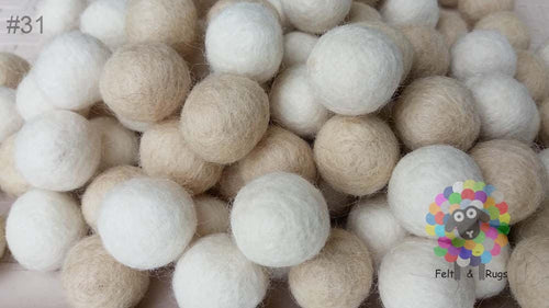 2 cm Felt Balls. Wool Pom pom Nursery Garland Decoration. Pure White f –  FeltandRugs