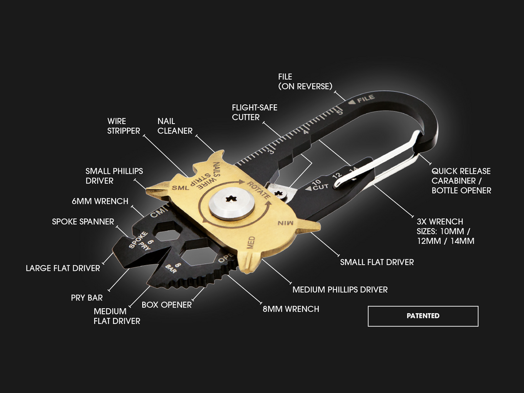 The FIXR is a revolution in multi-tools by packing 20 products in one slim line pocket tool.