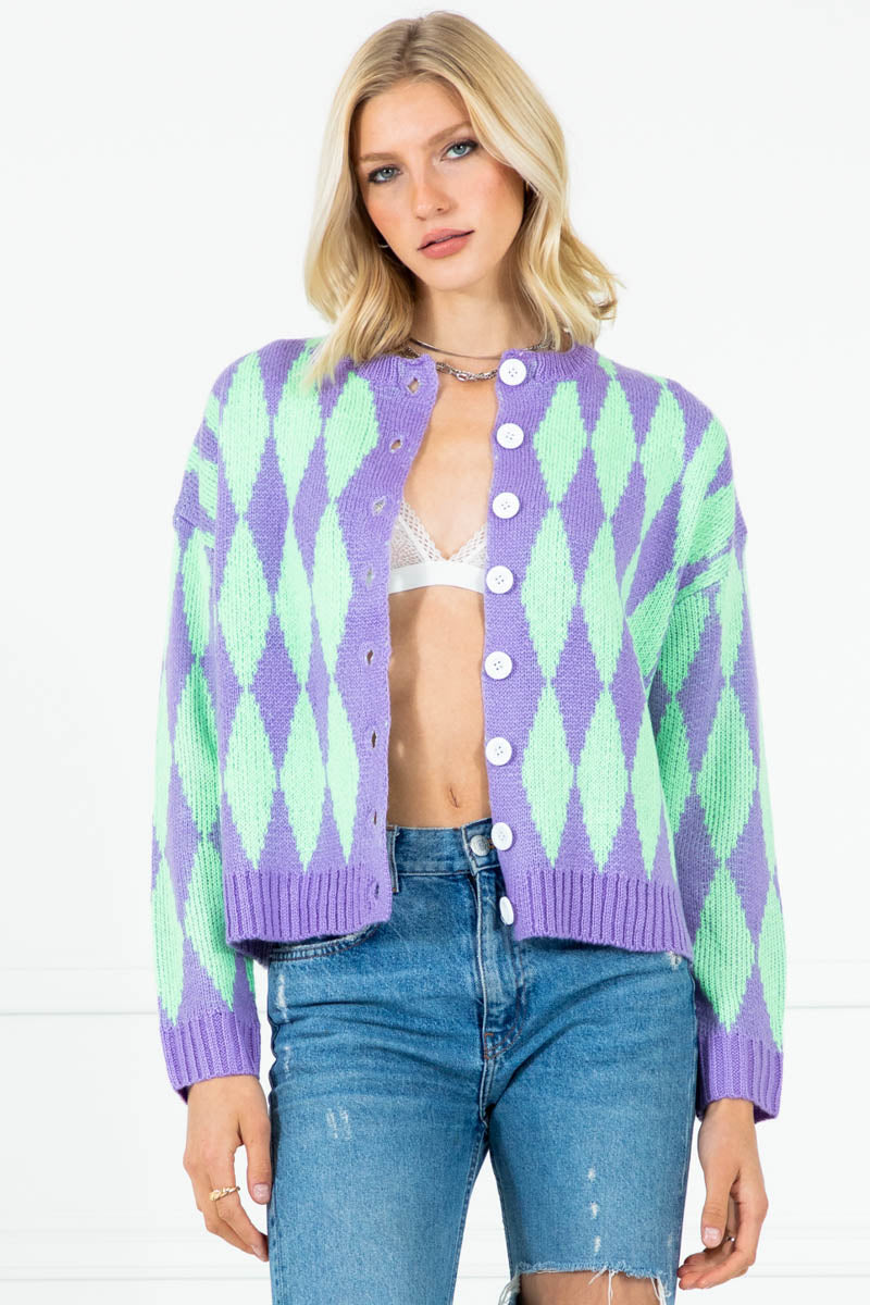 Callie Diamond Lattice Knit Cardigan – Hey Samy