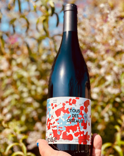 100% Carignane. Roussillon, France.  Woman winemaker - France Crispeels. All natural. Chillable red. BBQ smoke on a sour cherry sunshine day. Barnyard dirt. Soy sauce. Funky Funkadelic. Aniseed and pomegranate.