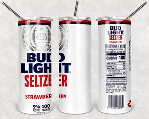 Bud Light Seltzer Strawberry Drink Brand PNG, 20oz Skinny Tumbler Design, Sublimation Designs PNG File - TheDigitalSVG