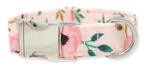 The Oxford Dog Pink Watercolor Floral Dog Collar