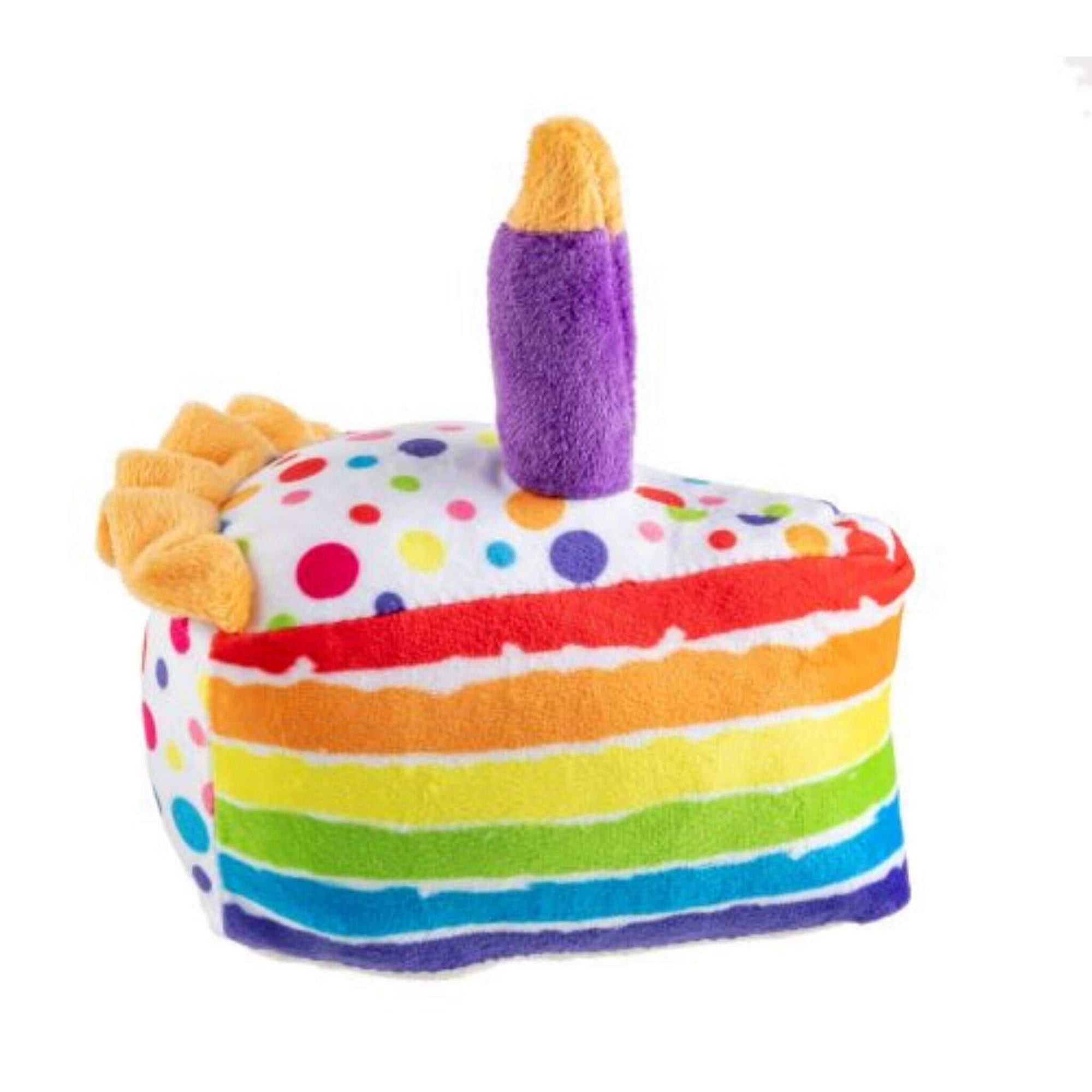 birthday cake plush dog toy