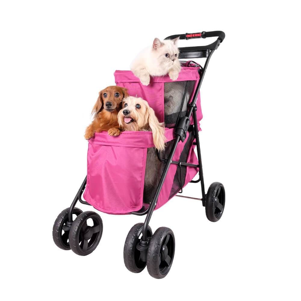 double pet stroller side by side