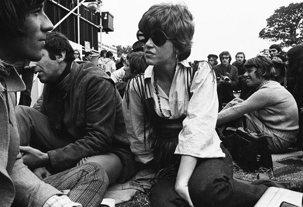 Jane Fonda at the Isle of Wight festival, 1969 by Anwar Hussein
