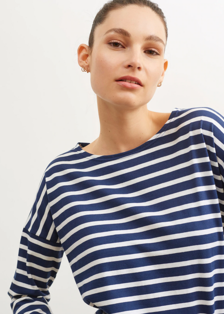 Minquiers Drop oversized striped sailor shirt