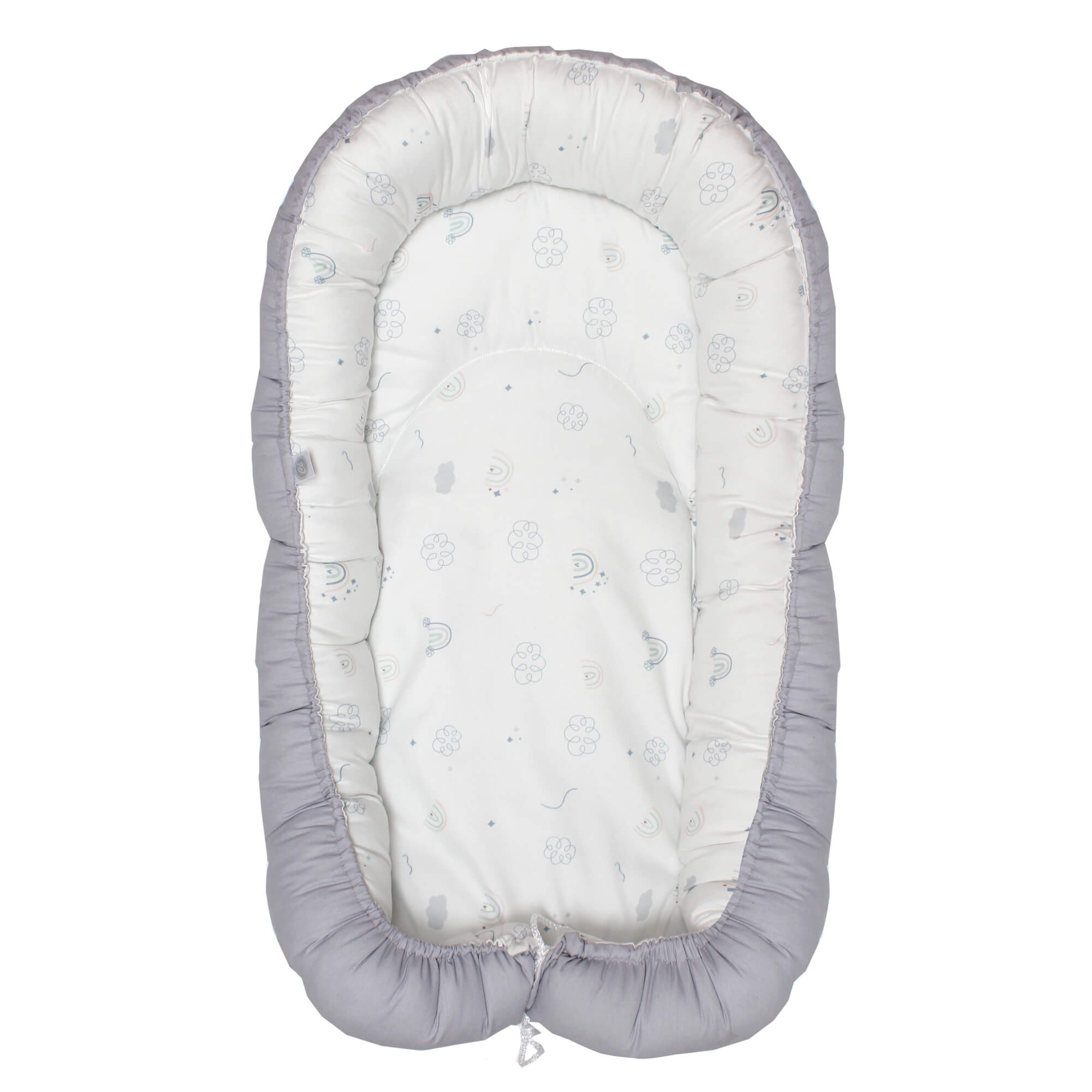 Nido Cama para bebe Cary Abstract Dinos Gris