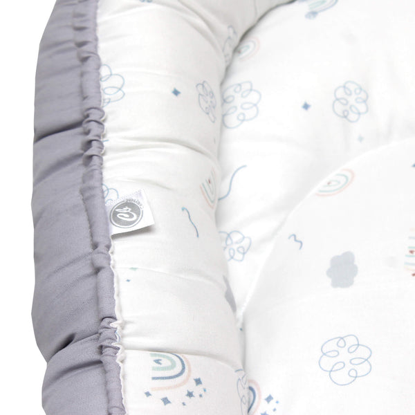 Nido Cama para bebe Cary Abstract Dinos Gris