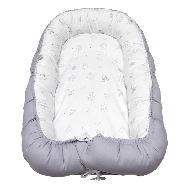 Nido Cama para bebe Cary Abstract Dinos Gris