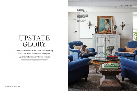 Cover and page spread Homes & Gardens UK | Upstate Glory featuring FINCH hudson