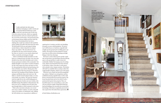 Third page spread Homes & Gardens UK | Upstate Glory featuring FINCH hudson
