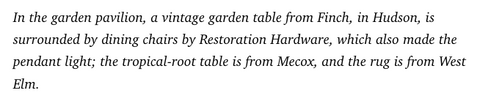 Write up including the garden table.