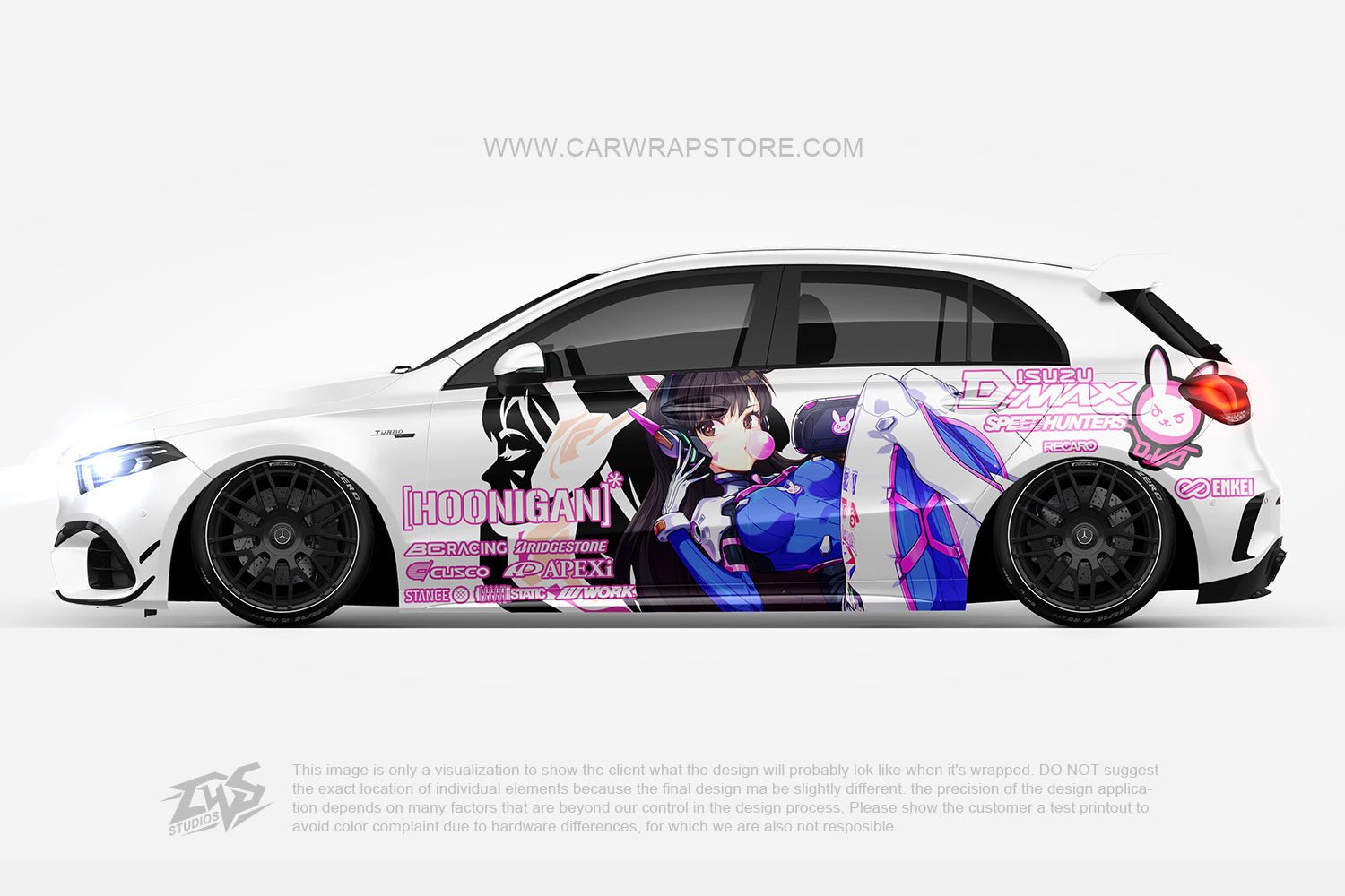 D.Va Overwatch ITASHA anime car wrap vinyl stickers Fit With Any Cars