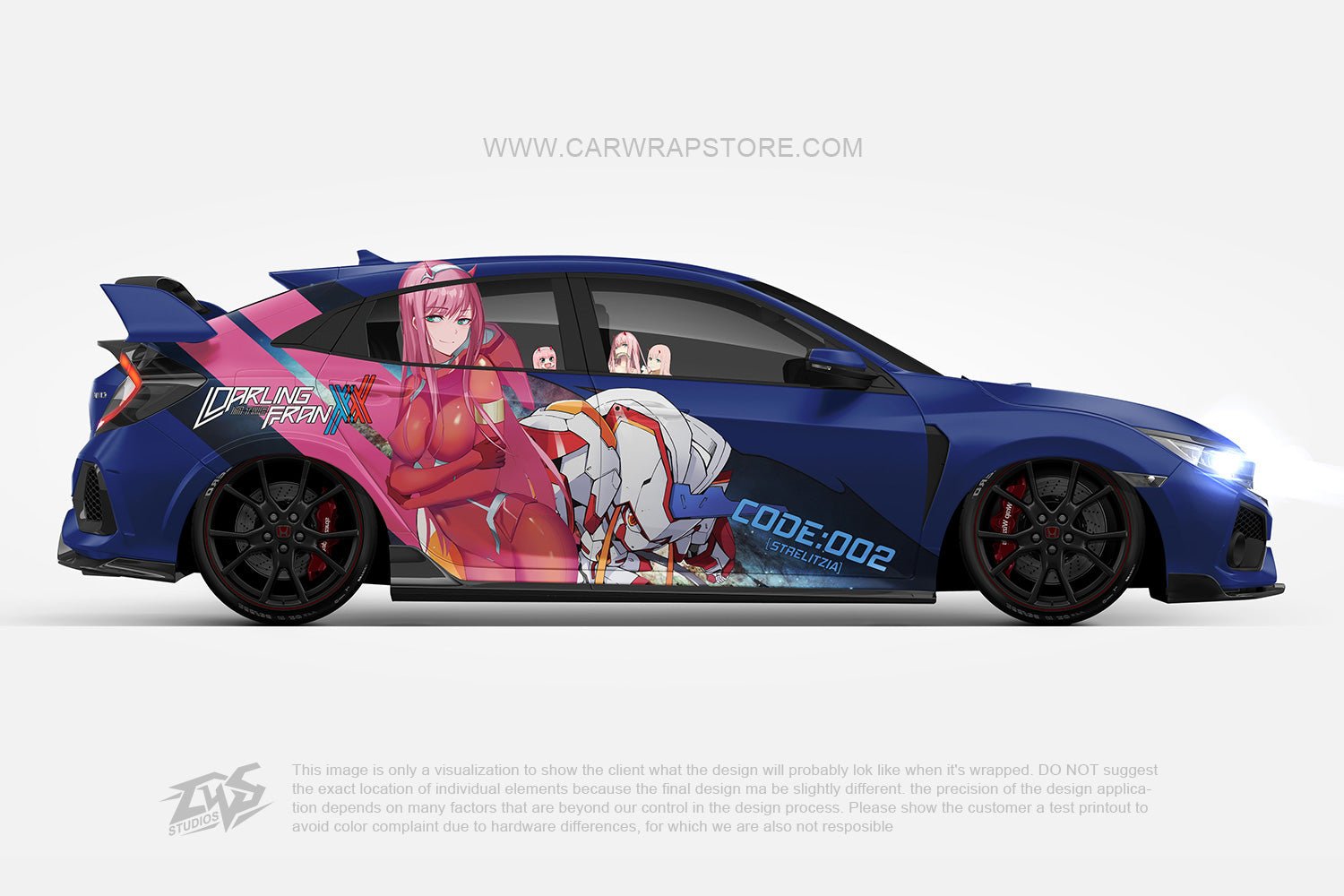 Zero Two DARLING in the FRANXX ITASHA anime car wrap vinyl stickers Fit ...