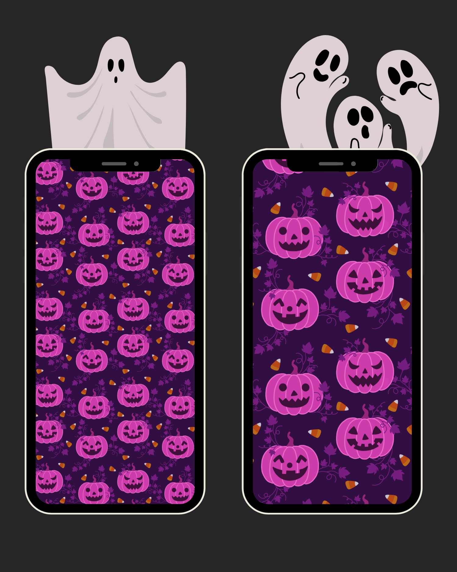 Pink Jack-O-Lantern Digital Wallpaper | Phone, Laptop Halloween