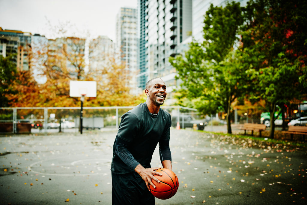 Man playing basketball