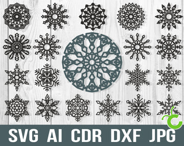 Snowflake Stamp [SVG, DXF], Cutting Machine & Laser Cutting Designs