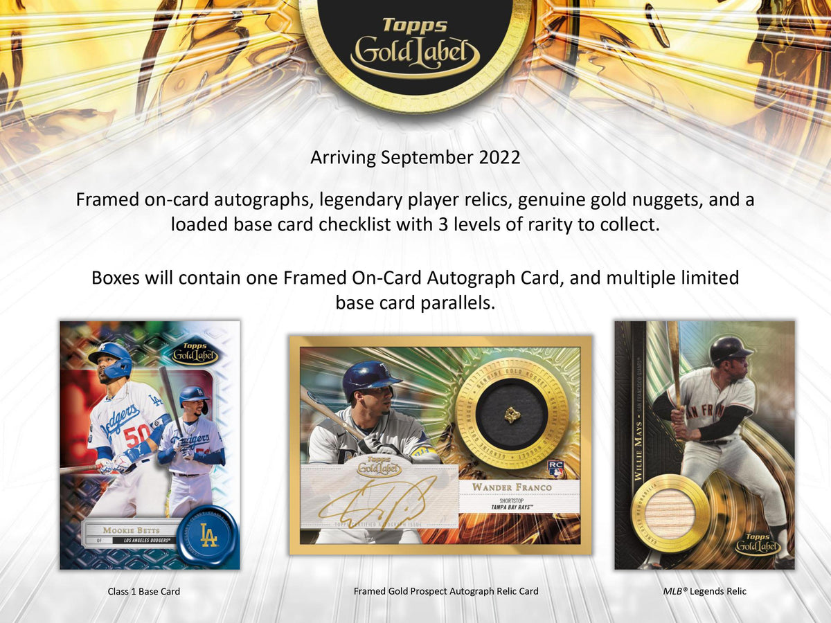 2022年春夏 2022 TOPPS MLB GOLD LABEL 新品未開封ボックス | www