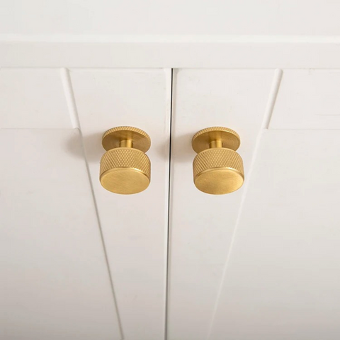 knurled brass cabinet knob