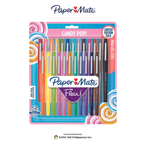 Paper Mate Flair Scented Hazelnut Latte, Black Ink Felt Tip Pen Medium