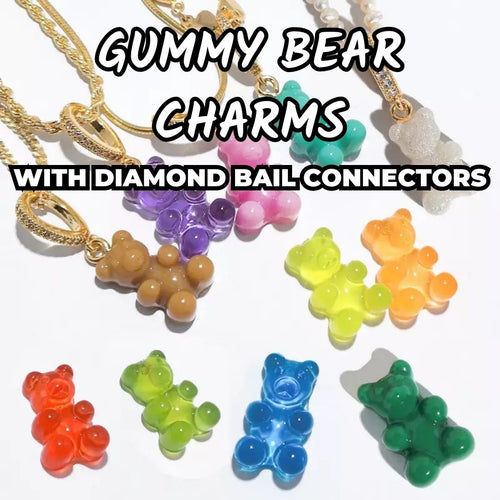 Gummy Bear Charms/ Resin Solid Gummy Bear Charms With Hooks/ Set