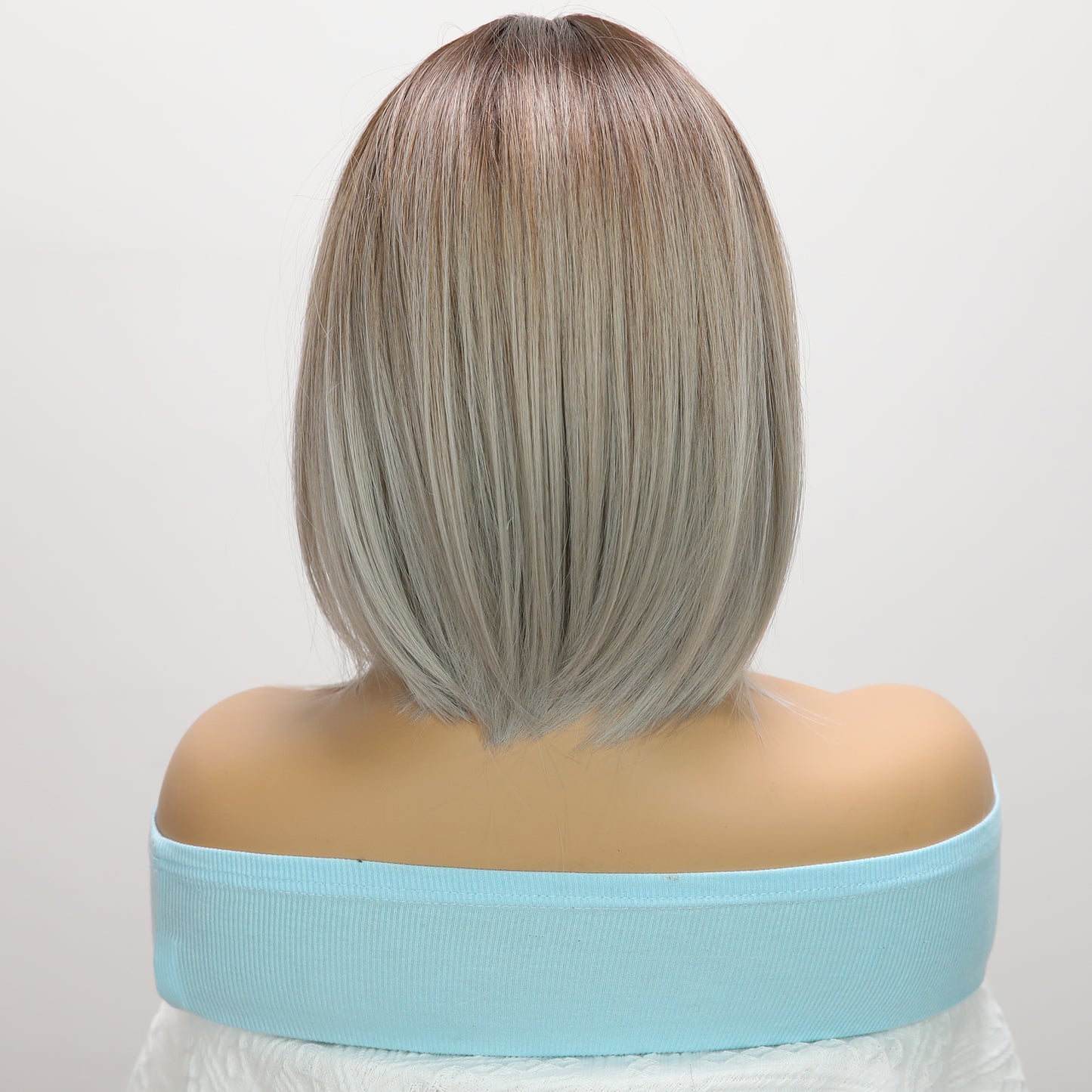 【Sophia】Buy 2 GET 1 free 10 Inches Omber Grey Costume Straight  Synthetic Wig