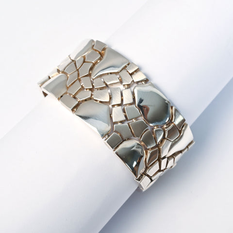 Mexican Silver Tane Bracelet at stellarubin.com