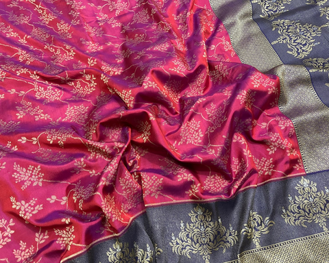 Banarasi Katan Silk Kadhiyal Weaving Saree