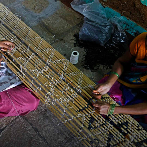 Binding the Ikat Yarn