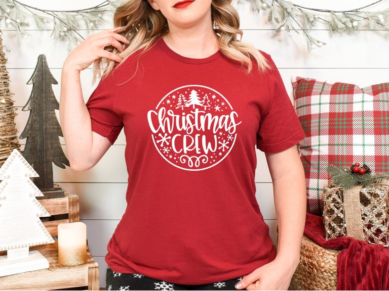 Christmas Crew Tee - Circle with Snowflakes