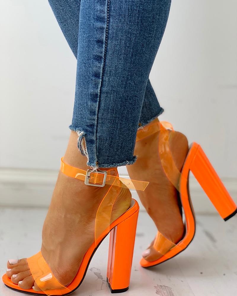 Orange Strapped Heels