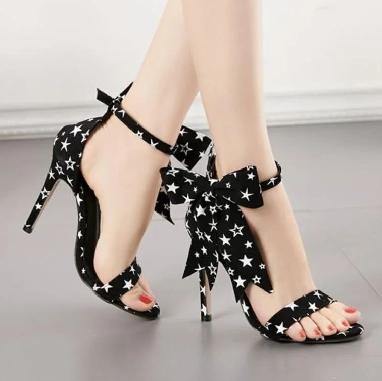 Star Ribbon Bow High Heels