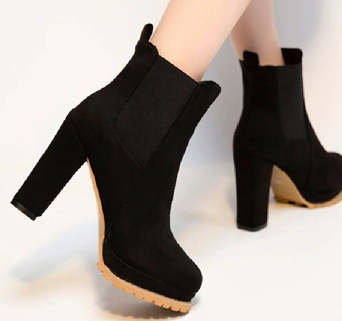 Suede Faux Leather Boots