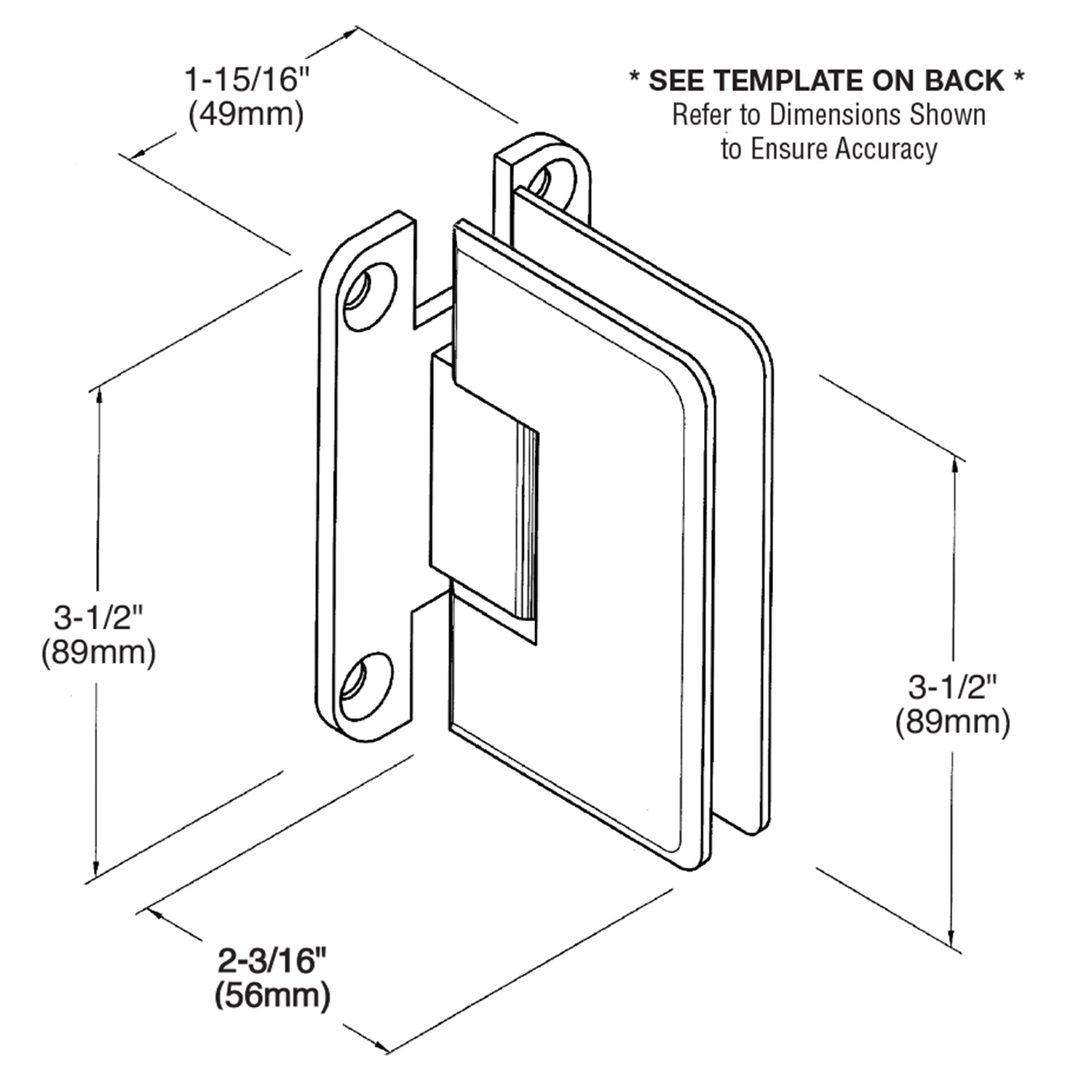 CRL Unlacquered Brass Cologne 337 Series Adjustable Wall Mount 'H' Back  Plate Hinge