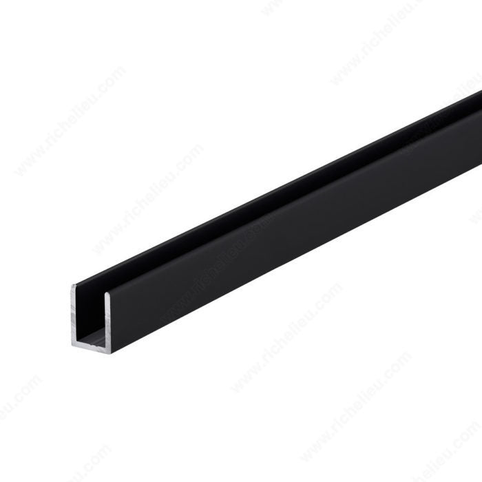 Black Anodized Aluminum J Channel (3/8) for 1/4 Mirror Support 95