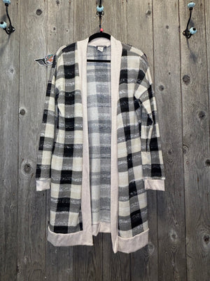 Plaid Cardigan - 52 West - Red Plaid Cardigan