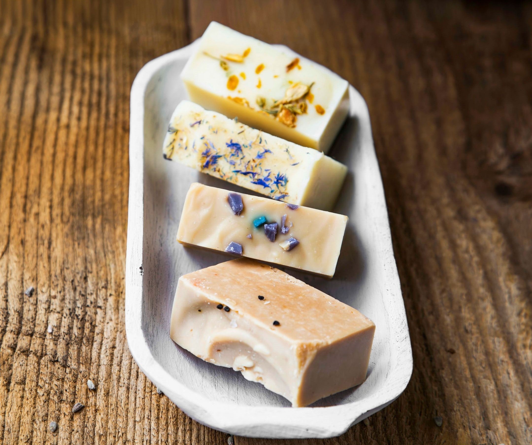 Handmade soap in a dish