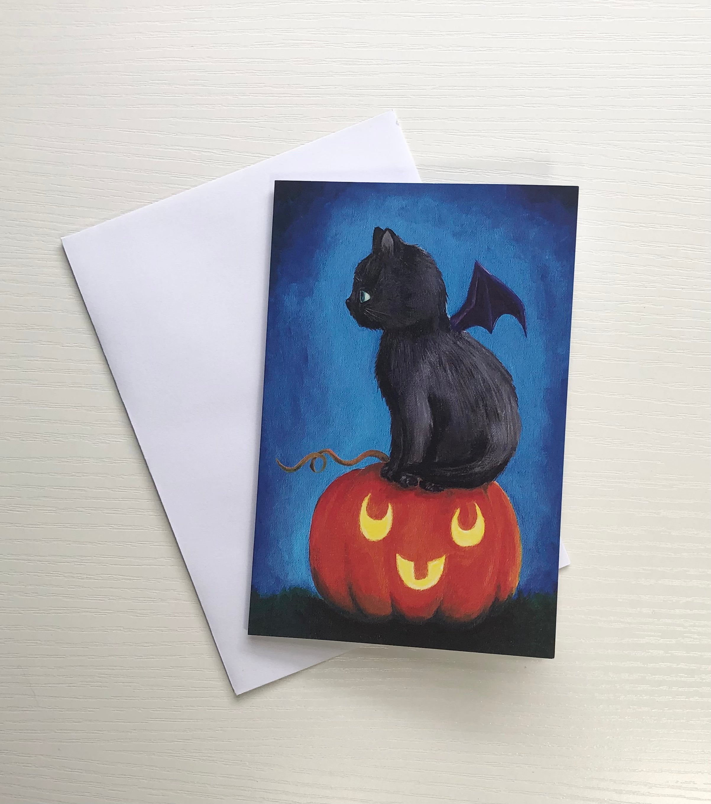 Pumpkin Cat-Blank Greeting Card